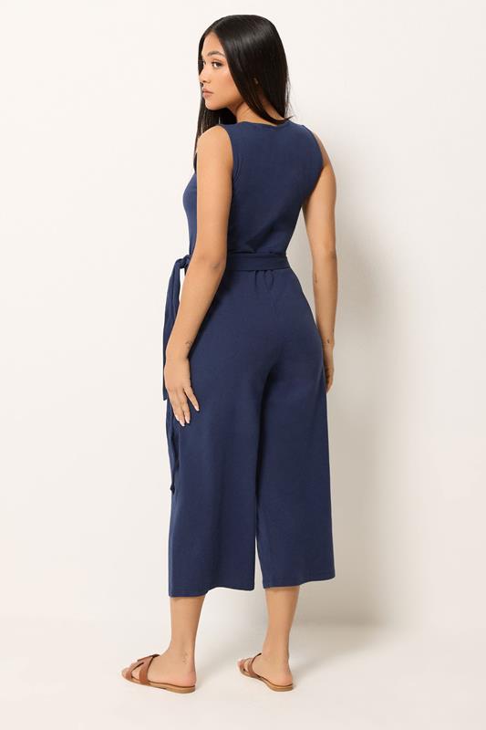 M&Co Petite Navy Blue Sleeveless Jumpsuit | M&Co 2