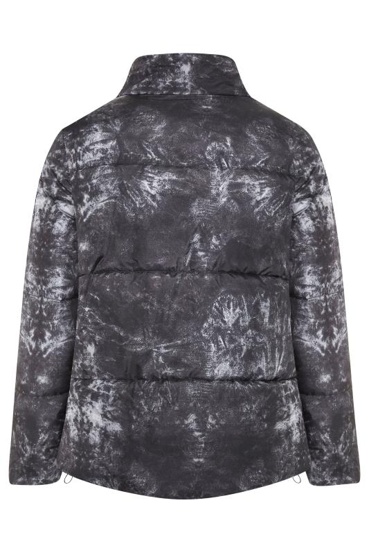 Plus Size Charcoal Grey Acid Wash Puffer Coat | Yours Clothing 6