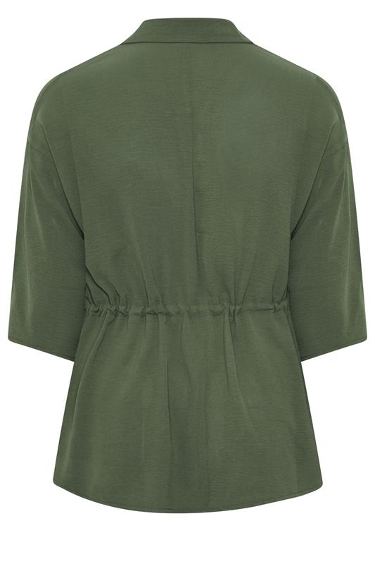 EVANS Plus Size Khaki Green Collared Shacket | Evans  7