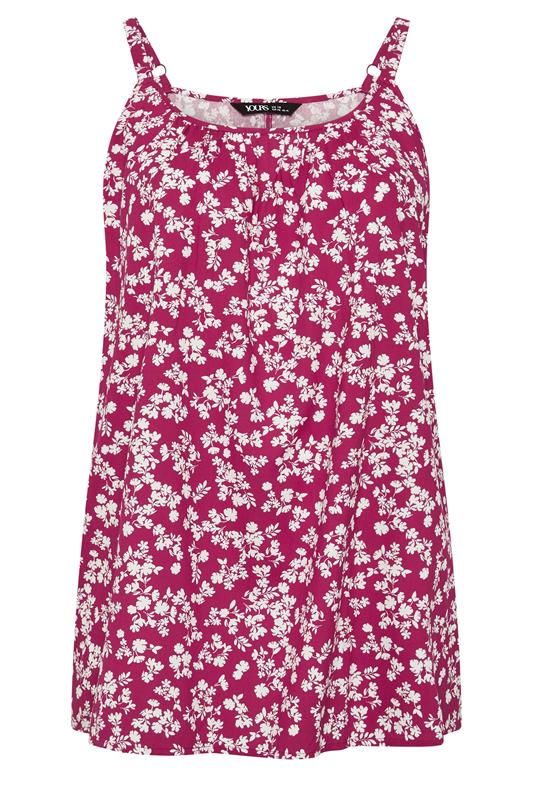 YOURS Plus Size Purple Ditsy Floral Vest Top | Yours Clothing 5