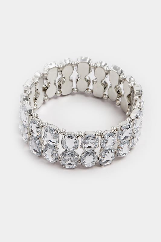Silver Tone Statement Diamante Bracelet 2