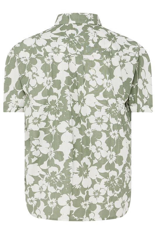 BadRhino Big & Tall Green Leaf Print Short Sleeve Shirt | BadRhino 7