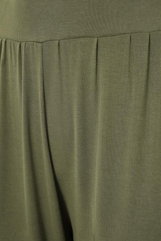 Curve Khaki Green Cropped Jersey Harem Joggers Sizes 14-32 5