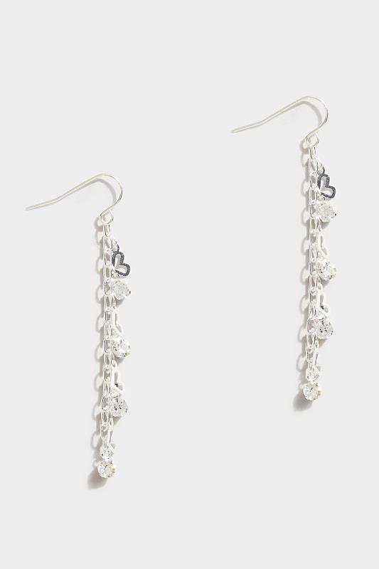 Silver Tone Heart Diamante Necklace & Earrings Set 4