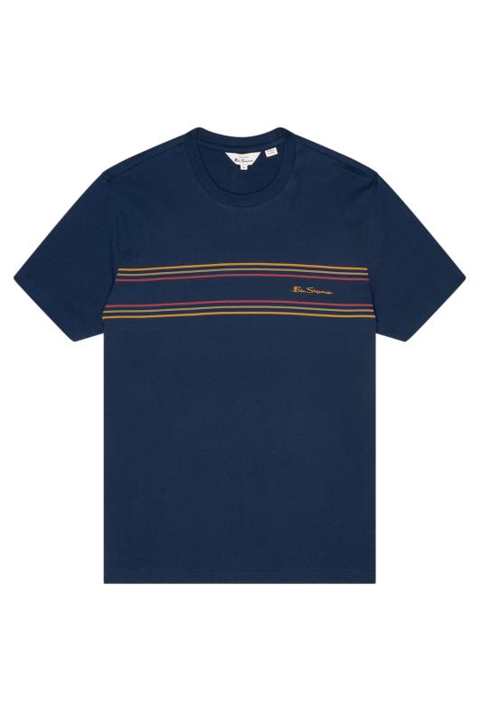 BEN SHERMAN Navy Chest Stripe Logo T-Shirt_F.jpg