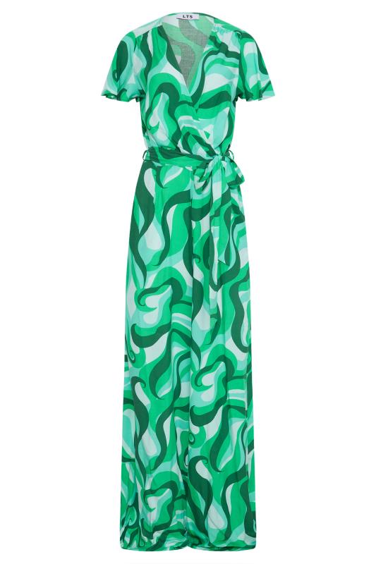 LTS Tall Bright Green Swirl Print Wrap Jumpsuit_X.jpg