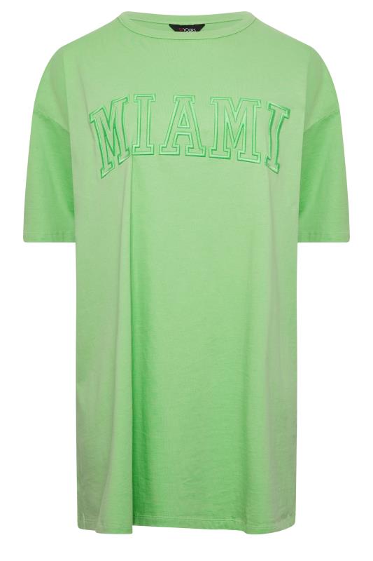 YOURS Plus Size Curve Green 'Miami' Tunic T-Shirt | Yours Clothing  7