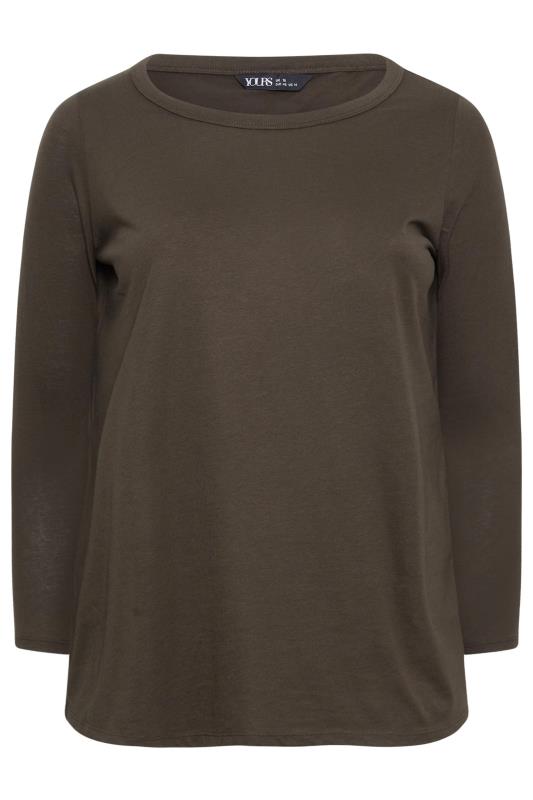YOURS Plus Size Brown Long Sleeve Top | Yours Clothing 5