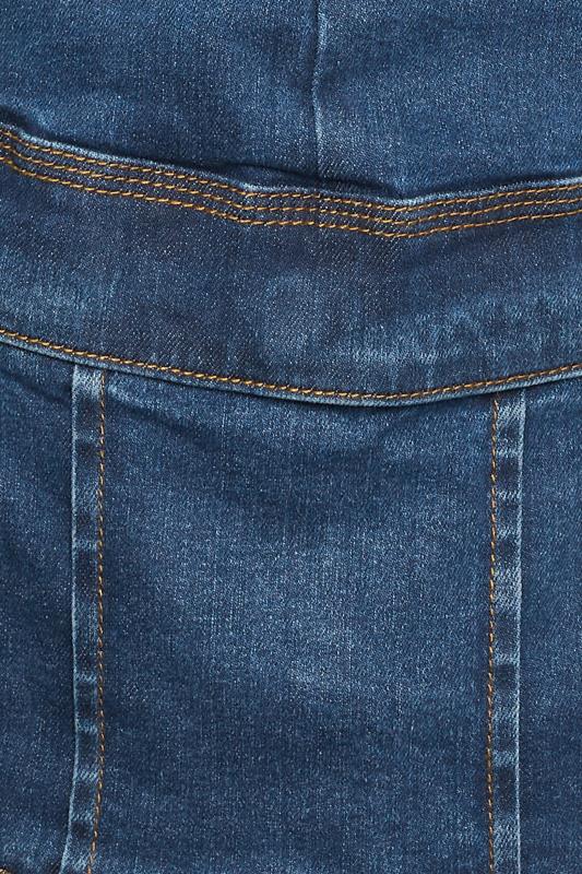 BadRhino Big & Tall Blue Mid Wash Elasticated Waist Denim Cargo Shorts | BadRhino 3