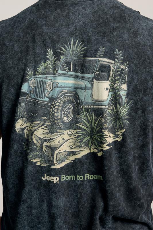 BadRhino Big & Tall Black Extra Long Acid Wash 'Jeep' Graphic Vest | BadRhino 4