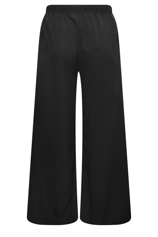 YOURS Plus Size Black Twill Wide Leg Trousers | Yours Clothing
