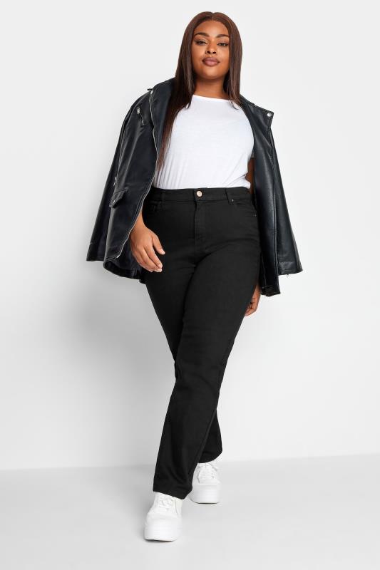 YOURS Plus Size Black Straight Leg RUBY Jeans | Yours 2
