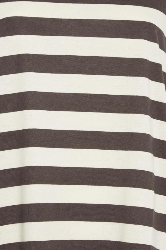 YOURS Plus Size Curve Brown Stripe Oversized Boxy T-Shirt | Yours Clothing  6