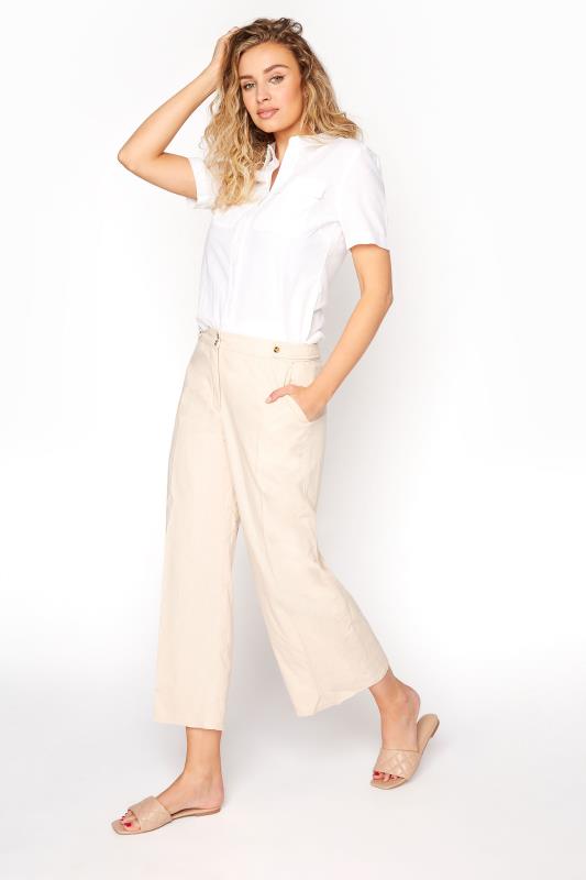 Tall Culottes Ivory Natural Blend Wide Leg Culottes