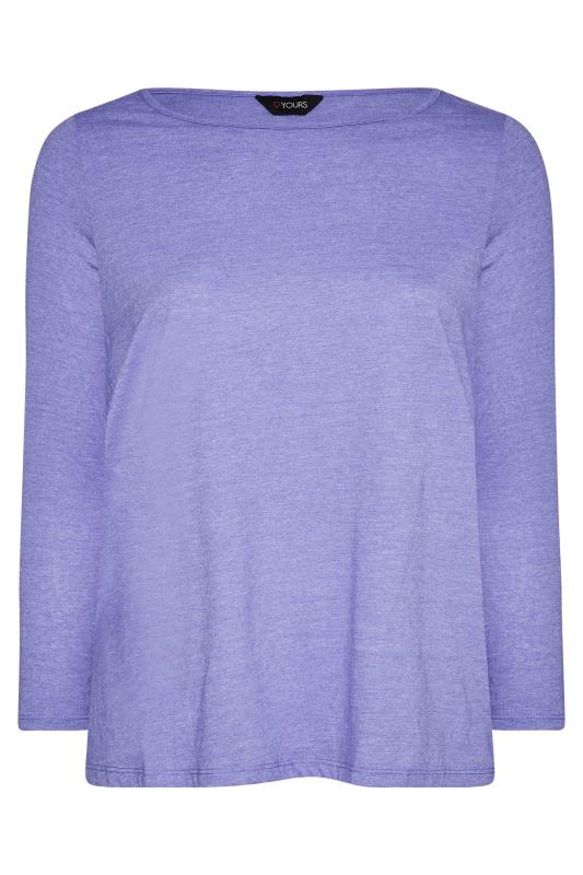 Plus Size Purple Marl Long Sleeve T-Shirt | Yours Clothing 5