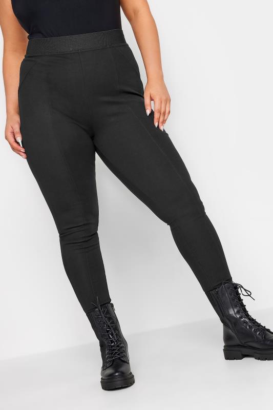 Black Ponte Stretch Trousers | Yours Clothing 1