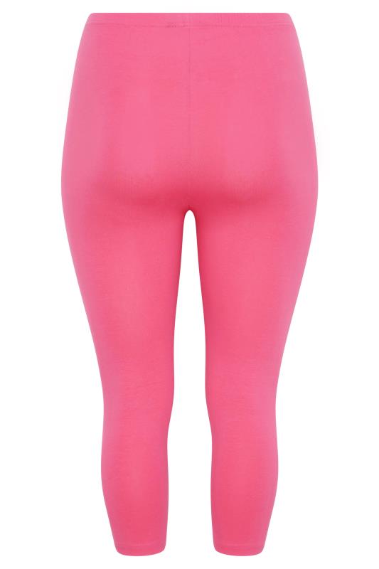 YOURS FOR GOOD Curve Bright Pink Cropped Leggings_BK.jpg