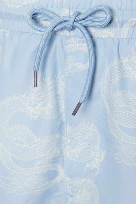 BadRhino Big & Tall Blue Dragon Print Swim Shorts 9