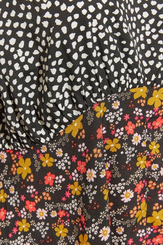 LIMITED COLLECTION Plus Size Black Dalmatian Floral Print Blouse | Yours Clothing 5