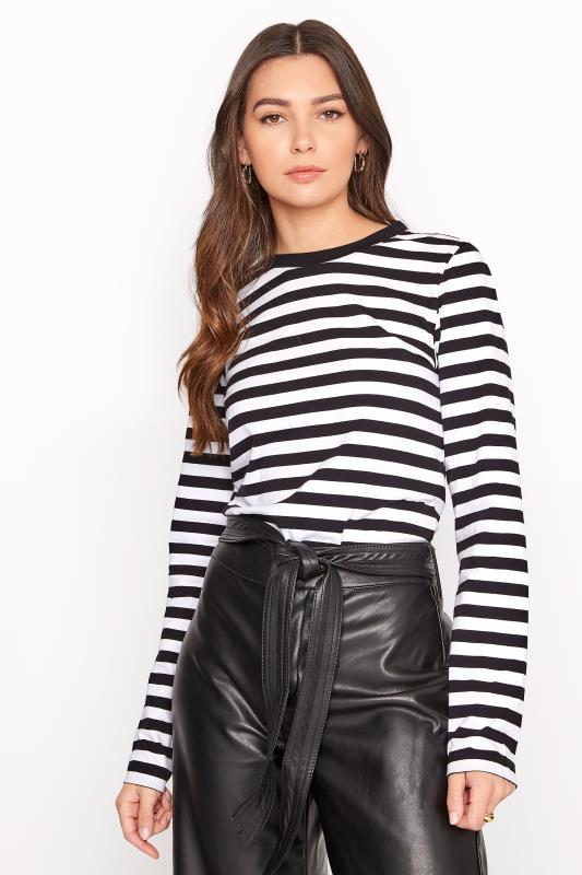 Tall Womens Black And White Stripe Long Sleeve T Shirt Long Tall Sally 7848