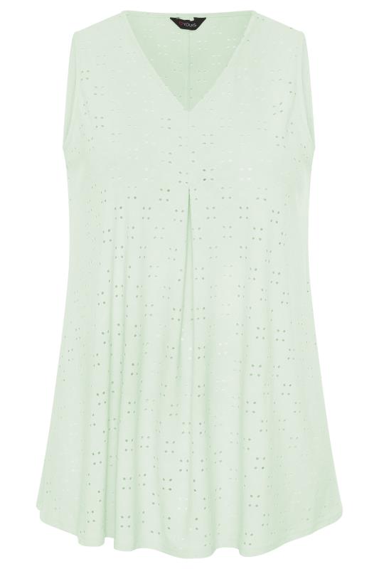 Mint Green Broderie Anglaise Swing Top | Yours Clothing 5