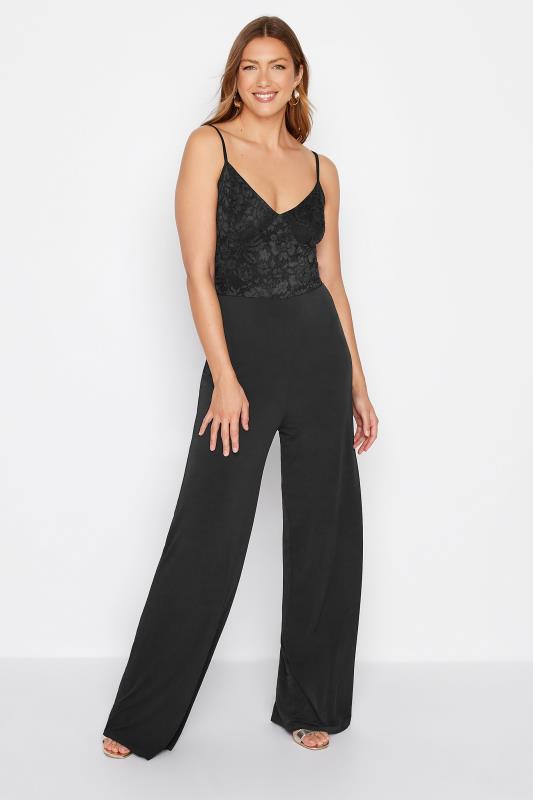 LTS Tall Women's Black Lace Cami Jumpsuit | Long Tall Sally 1