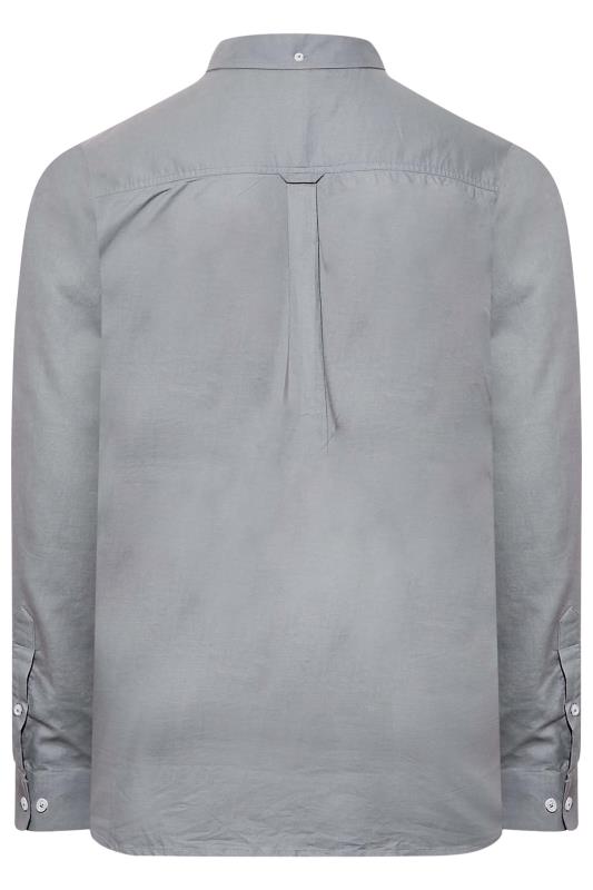 BadRhino Big & Tall Grey Long Sleeve Oxford Shirt 2