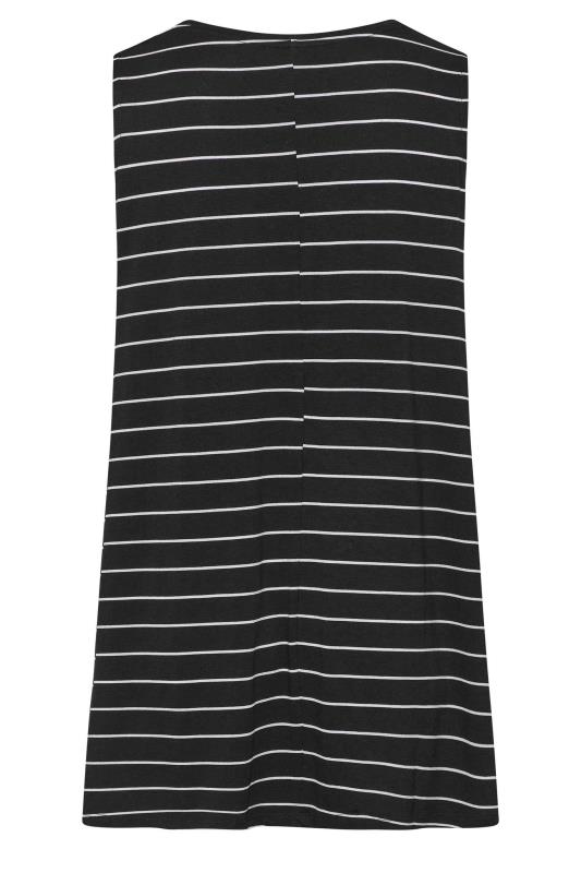 Plus Size Black Stripe Sleeveless Pleat Detail Vest Top | Yours Clothing  7