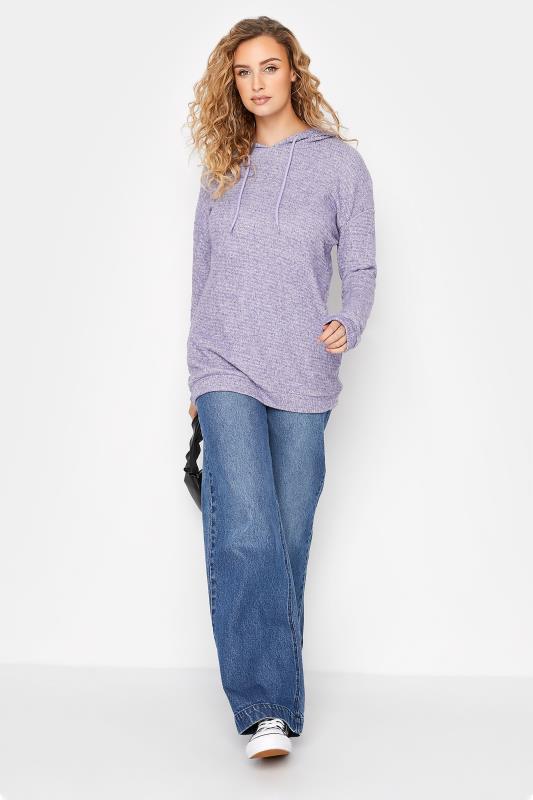 LTS Tall Purple Ribbed Soft Touch Hoodie 2