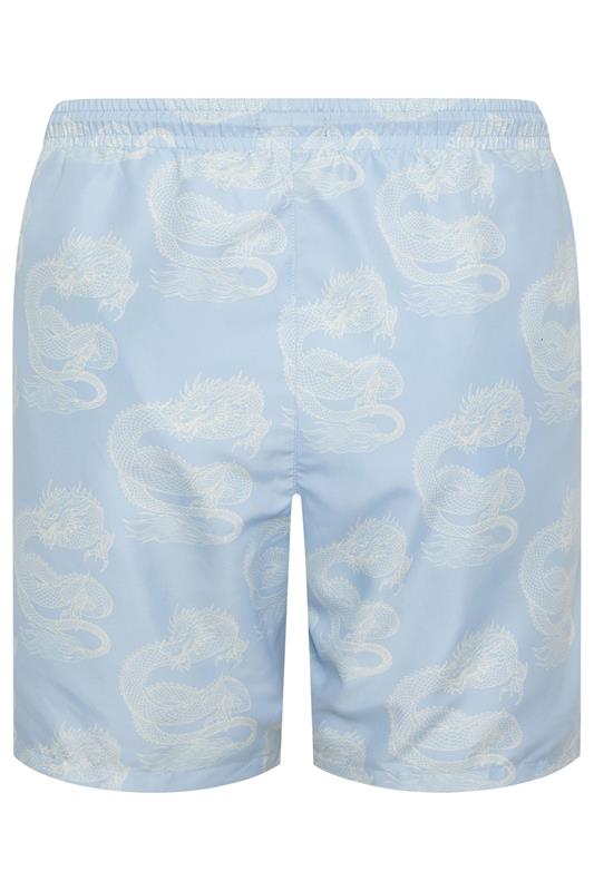 BadRhino Big & Tall Blue Dragon Print Swim Shorts 8