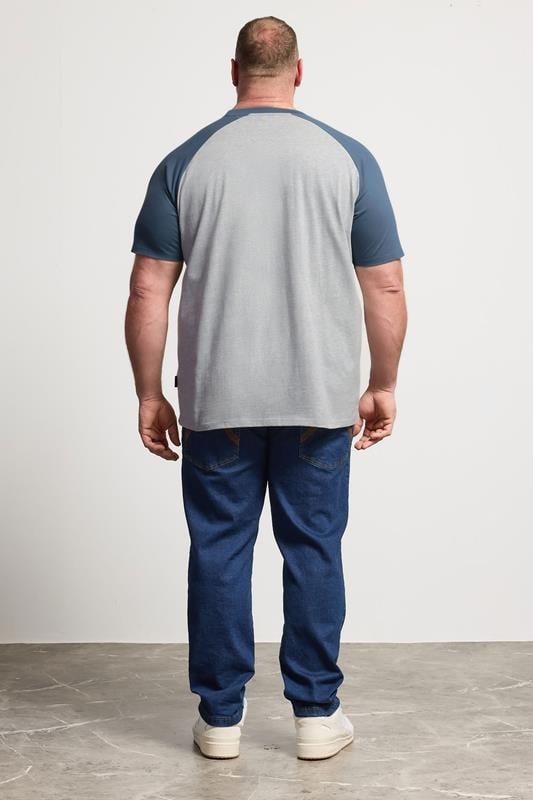 BadRhino Big & Tall Blue & Grey Raglan T-Shirt | BadRhino 2