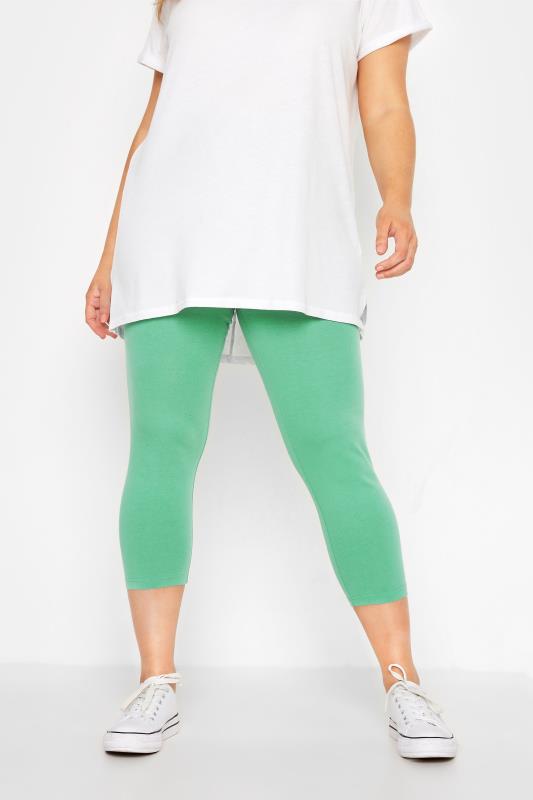 YOURS FOR GOOD Curve Green Cropped Leggings 1