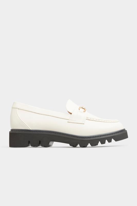 LIMITED COLLECTION Plus Size Cream Chunky Saddle Loafers In Extra Wide EEE Fit | Yours Clothing 3