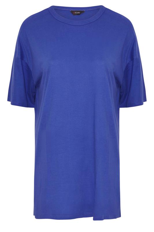 Plus Size Cobalt Blue Oversized Tunic T-Shirt Dress | Yours Clothing 6