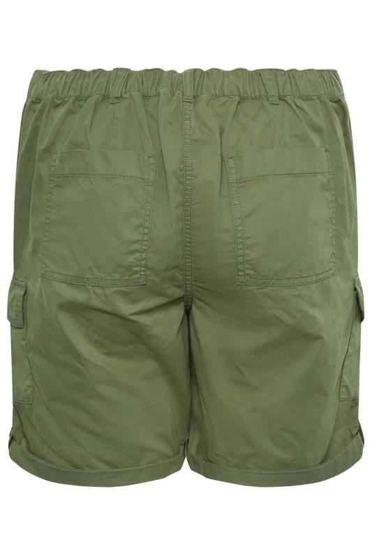 YOURS Plus Size Khaki Green Cargo Chino Shorts | Yours Clothing 7