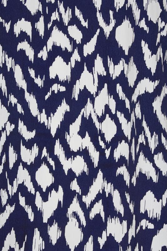 YOURS Plus Size Navy Blue Aztec Print Shift Dress | Yours Clothing 5