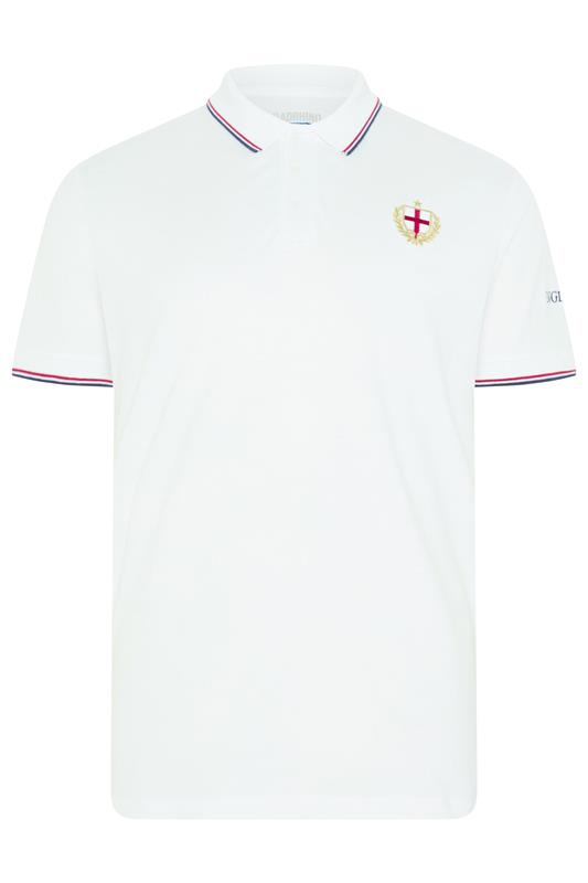 BadRhino Big & Tall White England Embroided Polo Shirt | BadRhino 5