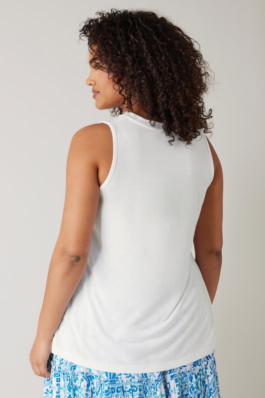 EVANS Plus Size White Modal Rich Vest Top | Evans 3