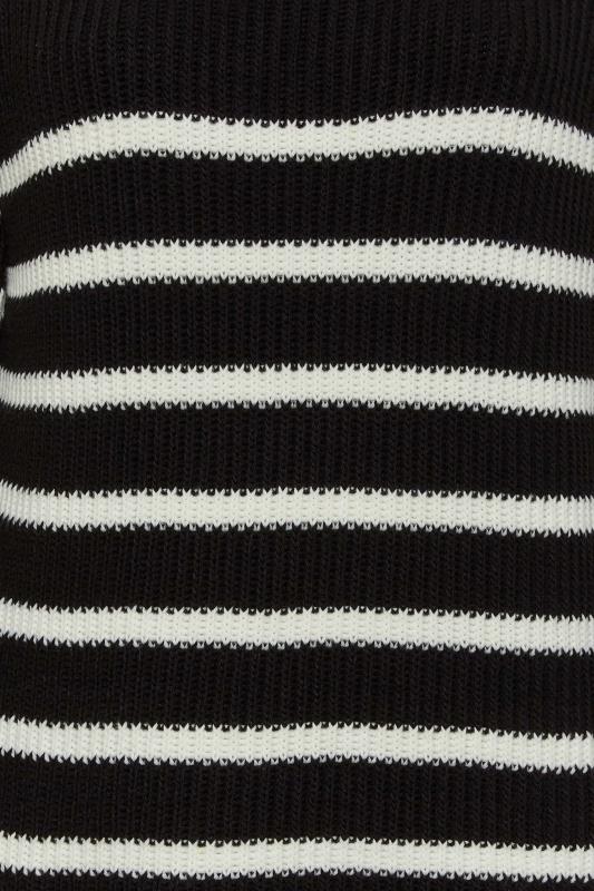 YOURS LUXURY Plus Size Black Stripe High Neck Jumper | Yours Clothing 6