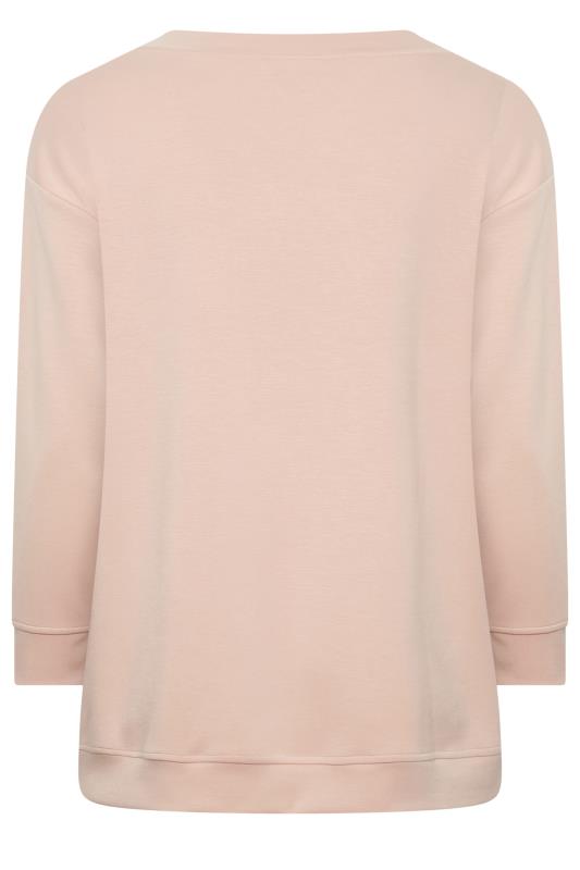 YOURS Curve Plus Size Light Pink Side Split Sweatshirt | Yours Clothing  8