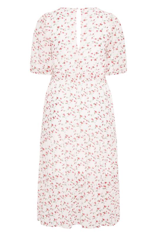 YOURS LONDON Plus Size White Ditsy Smock Maxi Dress | Yours Clothing  7