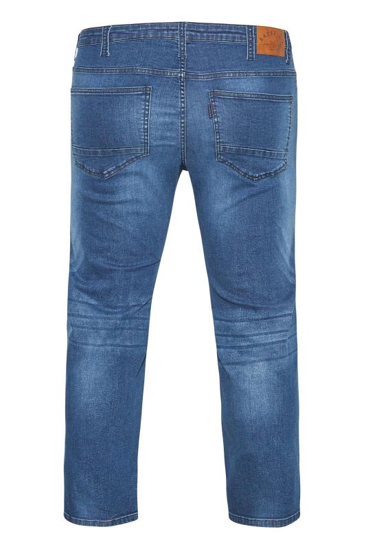 BadRhino Big & Tall Mid Blue Ripped Stretch Jeans 4