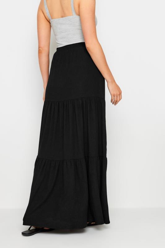 LTS Tall Women's Black Tiered Crinkle Maxi Skirt | Long Tall Sally 4