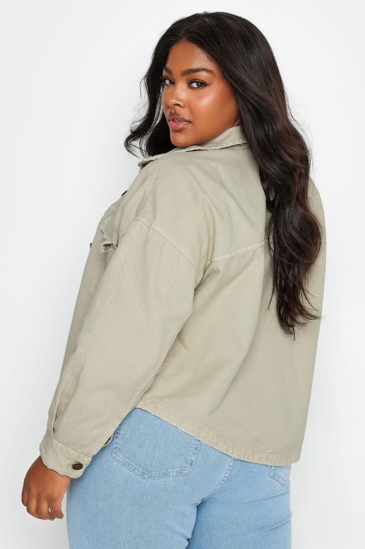 YOURS Plus Size Stone Brown Denim Jacket | Yours Clothing 4