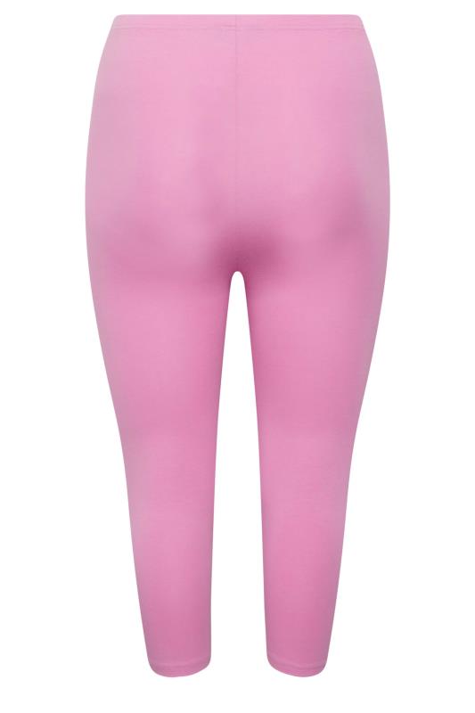 YOURS Plus Size Pink Cropped Leggings | Yours Clothing 6