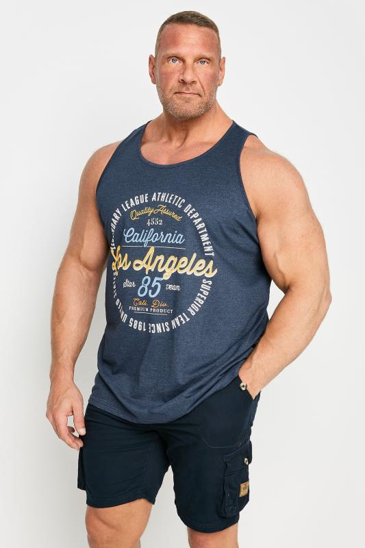 Men's  BadRhino Big & Tall Blue Marl 'Los Angeles' Print Vest