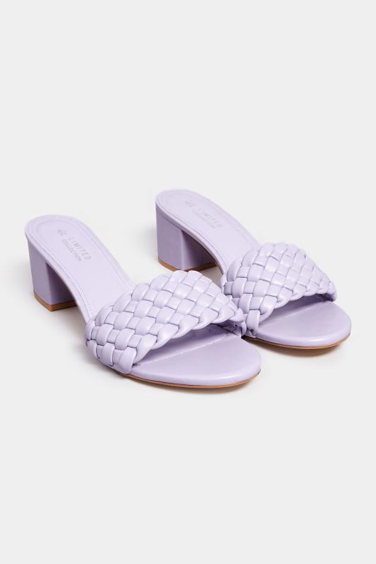 Plus Size  LIMITED COLLECTION Lilac Purple Plaited Mule In Wide E Fit