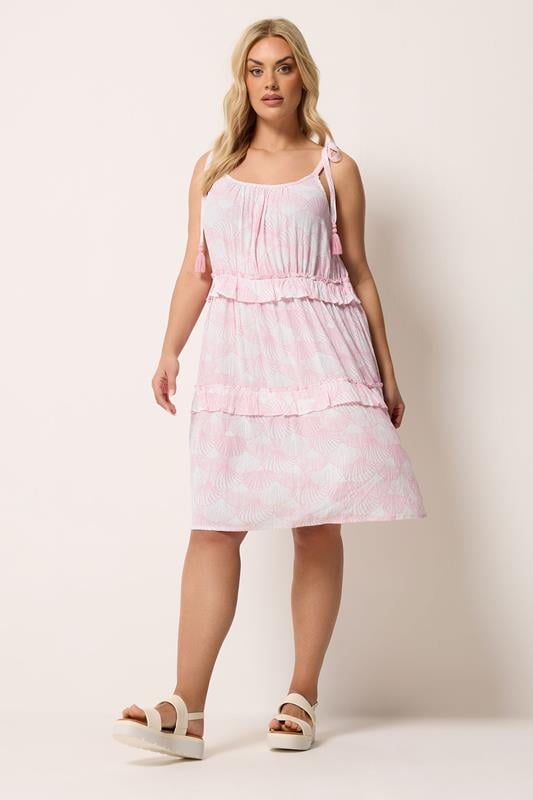  YOURS Curve Pink Ruffle Mini Dress