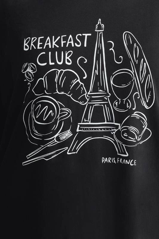 YOURS Plus Size Black 'Breakfast Club' Wide Leg Pyjama Set | Yours Clothing 4