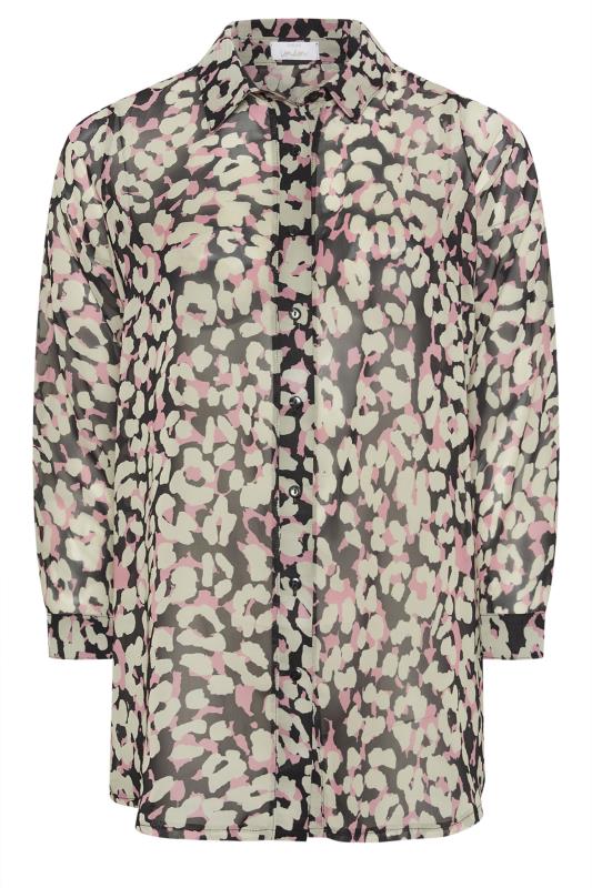 YOURS LONDON Plus Size Pink Animal Print  Longline Shirt | Yours Clothing 5